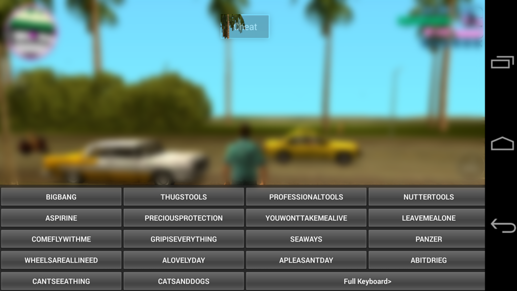 Zrzut ekranu z cheaterem GTA Vice City